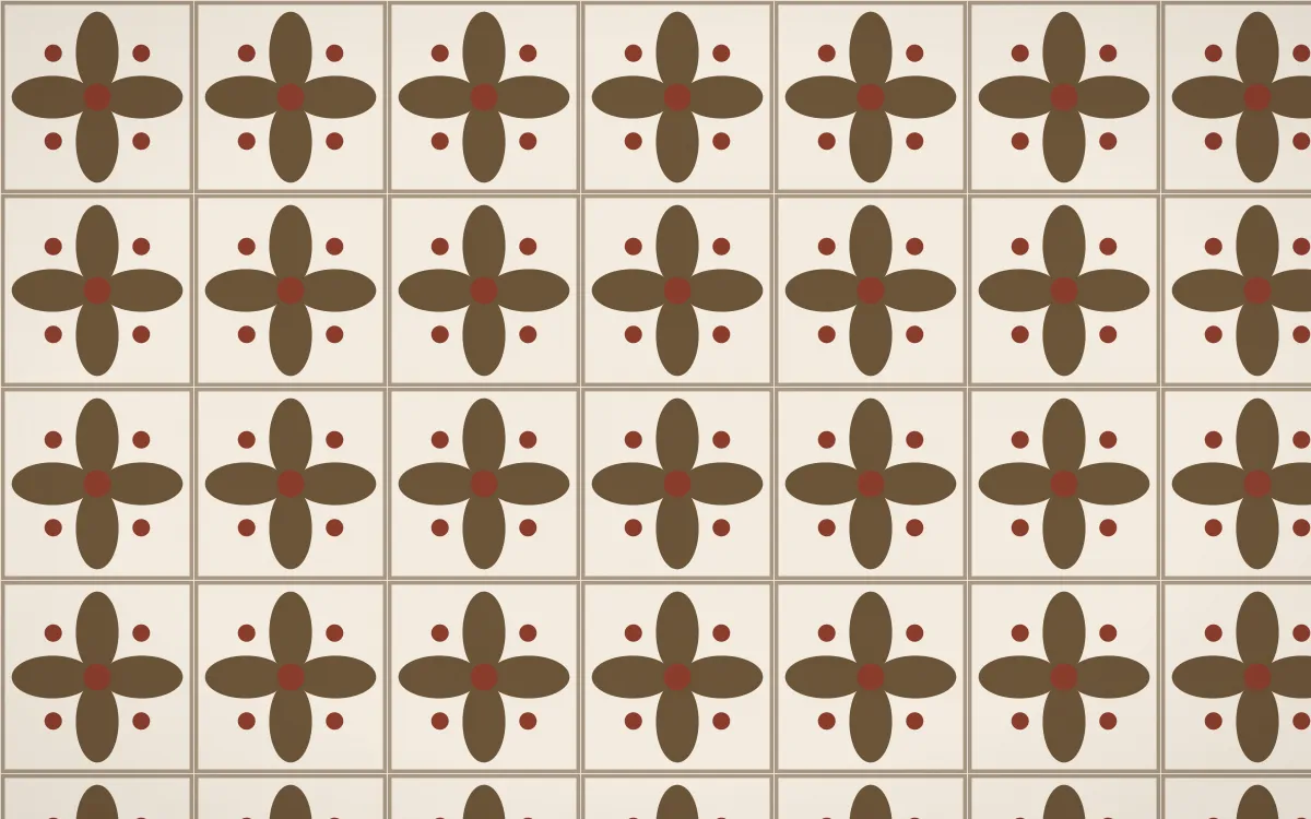 Desert Oud Petal Tile — light brown and beige azulejo background