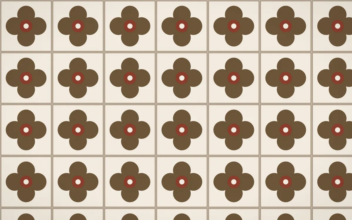 Desert Oud Quatrefoil Tile — light brown and beige azulejo background