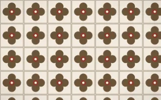 Desert Oud Quatrefoil Tile — light brown and beige azulejo background