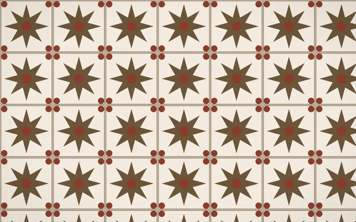 Desert Oud Star Tile — light brown and beige azulejo background