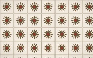 Desert Oud Sunburst Tile — light brown and beige azulejo background