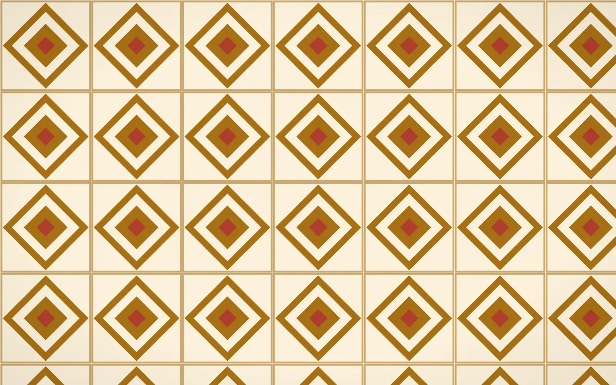 Fes Saffron Diamond Tile — light brown, red and beige azulejo background