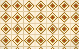 Fes Saffron Diamond Tile — light brown, red and beige azulejo background