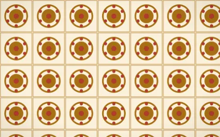Fes Saffron Medallion Tile — light brown, red and beige azulejo background