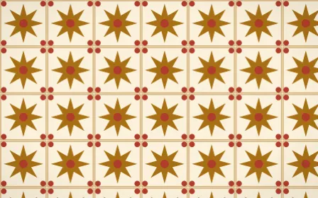 Fes Saffron Star Tile — light brown, red and beige azulejo background