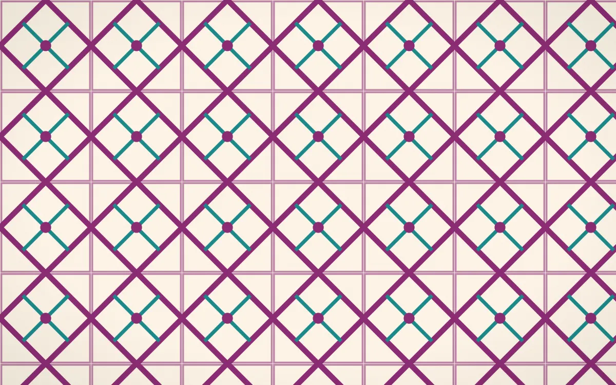 Fiesta Brava Lattice Tile — light pink, teal and white azulejo background