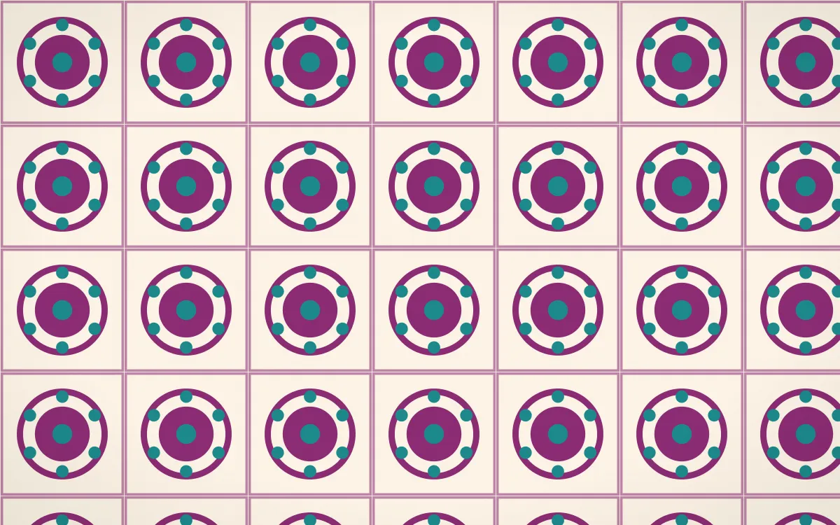 Fiesta Brava Medallion Tile — light pink, teal and white azulejo background