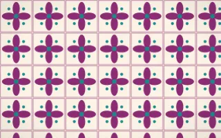 Fiesta Brava Petal Tile — light pink, teal and white azulejo background