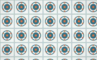 Park Mosaic Medallion Tile — light blue, orange and white azulejo background