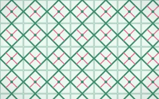 Hanbok Mint Lattice Tile — light green, pink and white azulejo background