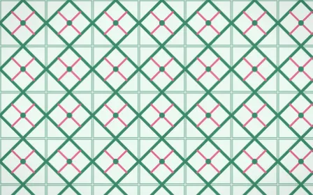 Hanbok Mint Lattice Tile — light green, pink and white azulejo background