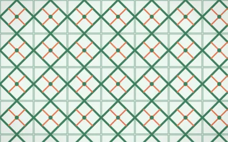 Havana Mint Lattice Tile — light green, orange and white azulejo background