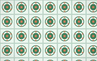 Havana Mint Medallion Tile — light green, orange and white azulejo background