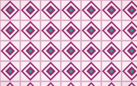 Holi Splash Diamond Tile — light pink, teal and white azulejo background
