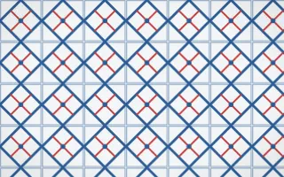 Iznik Blue Lattice Tile — light blue, red and white azulejo background