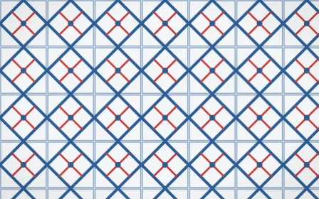 Iznik Blue Lattice Tile — light blue, red and white azulejo background