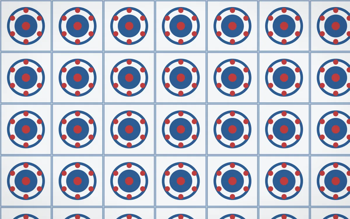 Iznik Blue Medallion Tile — light blue, red and white azulejo background