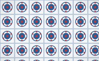 Iznik Blue Medallion Tile — light blue, red and white azulejo background