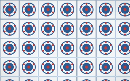 Iznik Blue Medallion Tile — light blue, red and white azulejo background