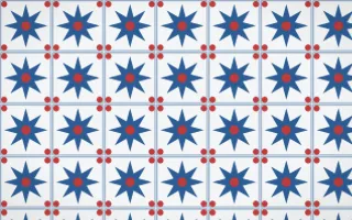Iznik Blue Star Tile — light blue, red and white azulejo background