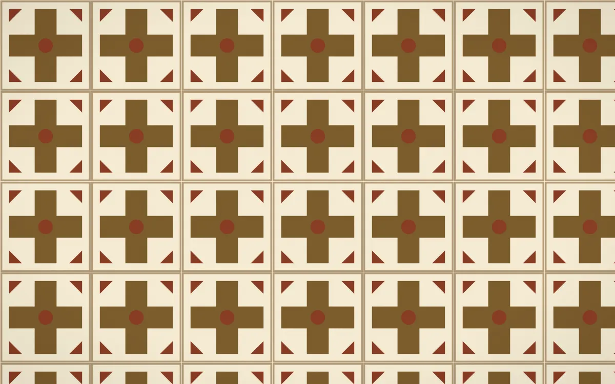 Java Heritage Cross Tile — light brown and beige azulejo background