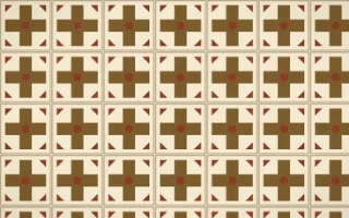 Java Heritage Cross Tile — light brown and beige azulejo background