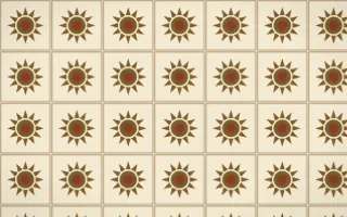 Java Heritage Sunburst Tile — light brown and beige azulejo background