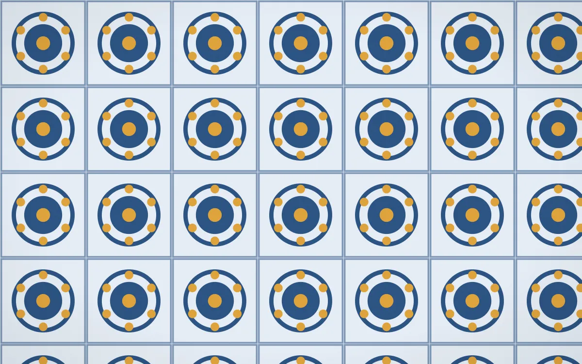 Jodhpur Indigo Medallion Tile — light blue and gold azulejo background