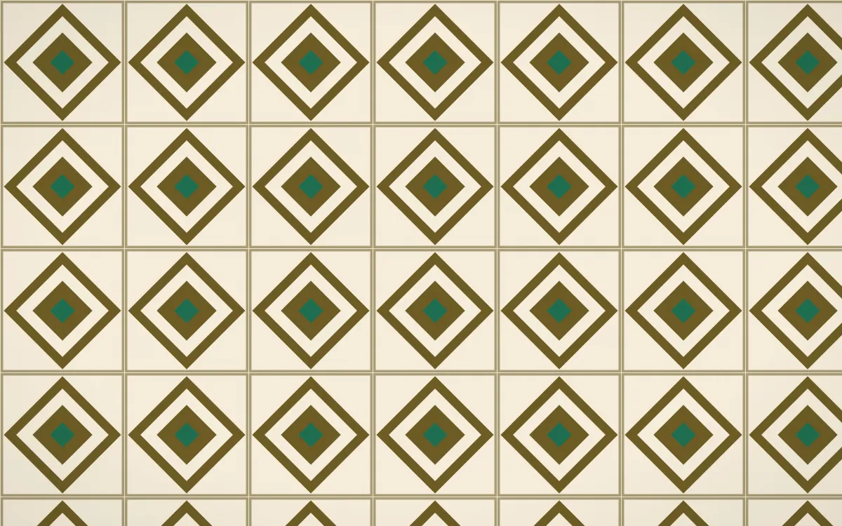 Kerala Spice Diamond Tile — light brown, green and beige azulejo background