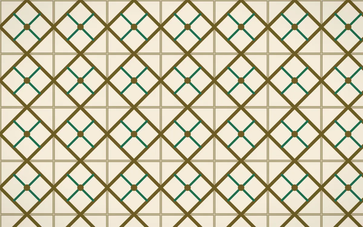 Kerala Spice Lattice Tile — light brown, green and beige azulejo background