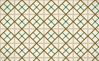 Kerala Spice Lattice Tile — light brown, green and beige azulejo background