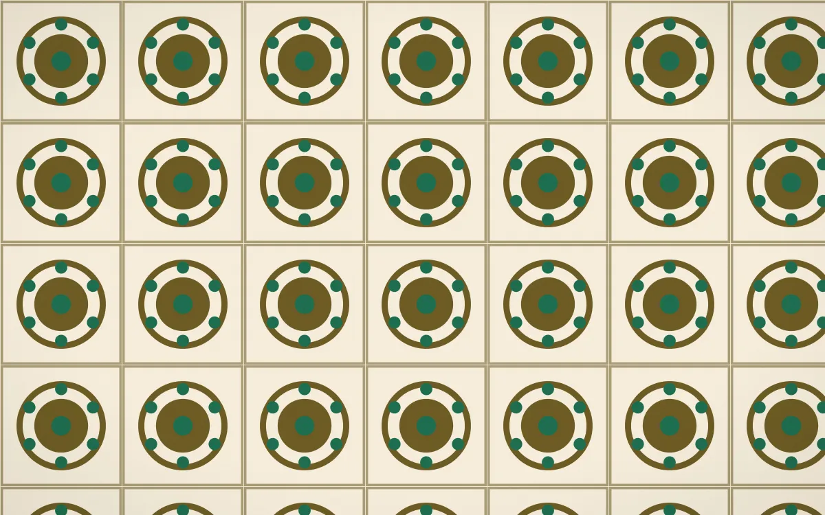 Kerala Spice Medallion Tile — light brown, green and beige azulejo background
