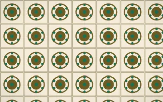 Kerala Spice Medallion Tile — light brown, green and beige azulejo background