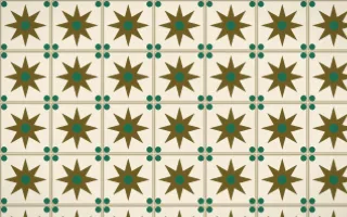 Kerala Spice Star Tile — light brown, green and beige azulejo background