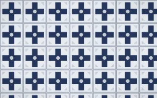 Kyoto Indigo Cross Tile — light blue, grey and white azulejo background