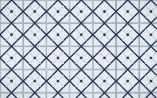 Kyoto Indigo Lattice Tile — light blue, grey and white azulejo background