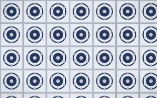 Kyoto Indigo Medallion Tile — light blue, grey and white azulejo background