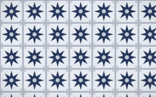 Kyoto Indigo Star Tile — light blue, grey and white azulejo background