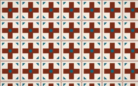 Lagos Wax Cross Tile — light brown, teal and beige azulejo background