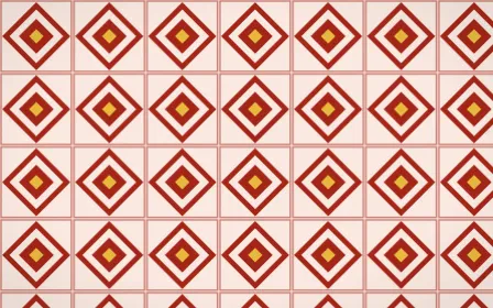Lantern Festival Diamond Tile — light red, gold and orange azulejo background