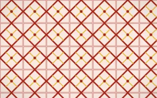 Lantern Festival Lattice Tile — light red, gold and orange azulejo background