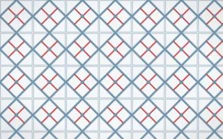 Lapland Snow Lattice Tile — light blue, red and white azulejo background