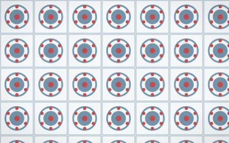 Lapland Snow Medallion Tile — light blue, red and white azulejo background