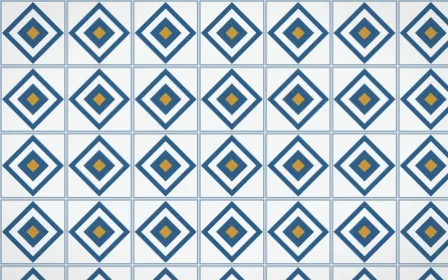 Lisbon Azul Diamond Tile — light blue, gold and white azulejo background
