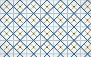 Lisbon Azul Lattice Tile — light blue, gold and white azulejo background