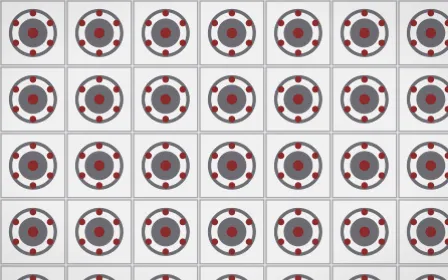 London Fog Medallion Tile — light grey, red and white azulejo background