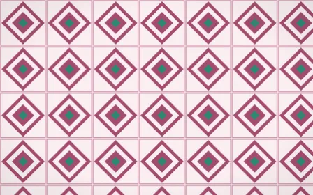 Lotus Siam Diamond Tile — light pink, teal and white azulejo background