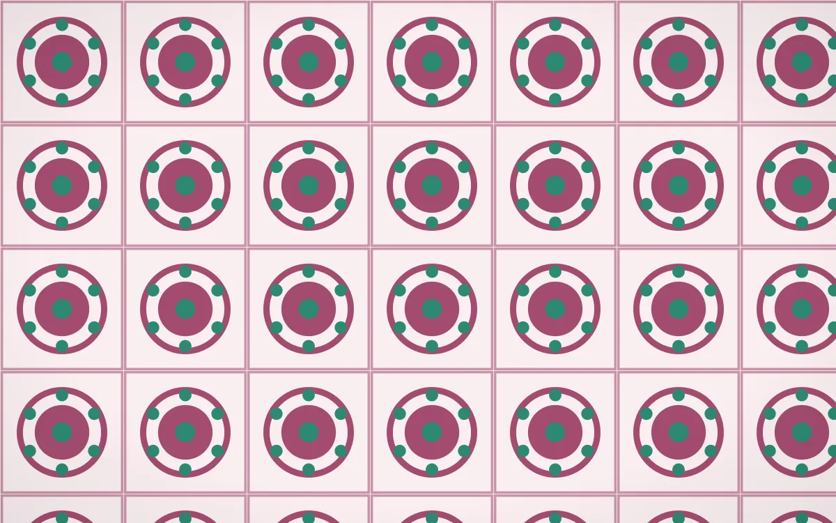 Lotus Siam Medallion Tile — light pink, teal and white azulejo background