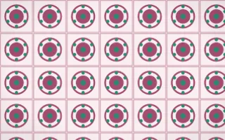 Lotus Siam Medallion Tile — light pink, teal and white azulejo background