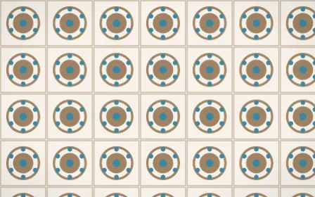 Manila Shell Medallion Tile — light orange, blue and white azulejo background